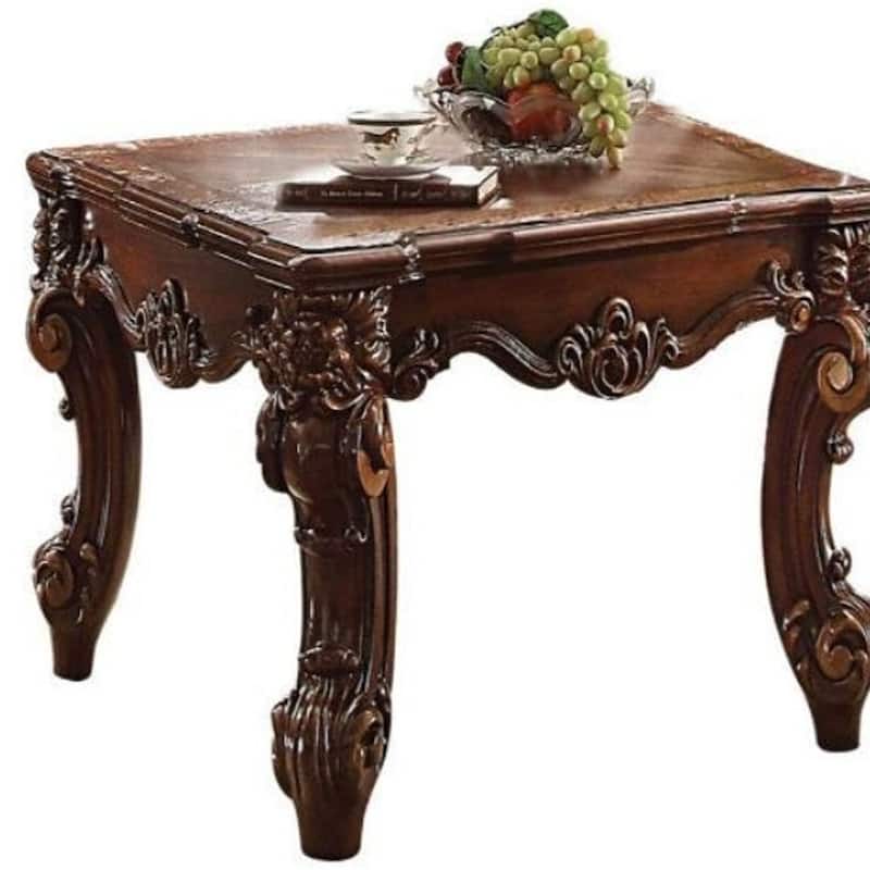 HomeRoots 26" Cherry Manufactured Wood Square End Table - 26