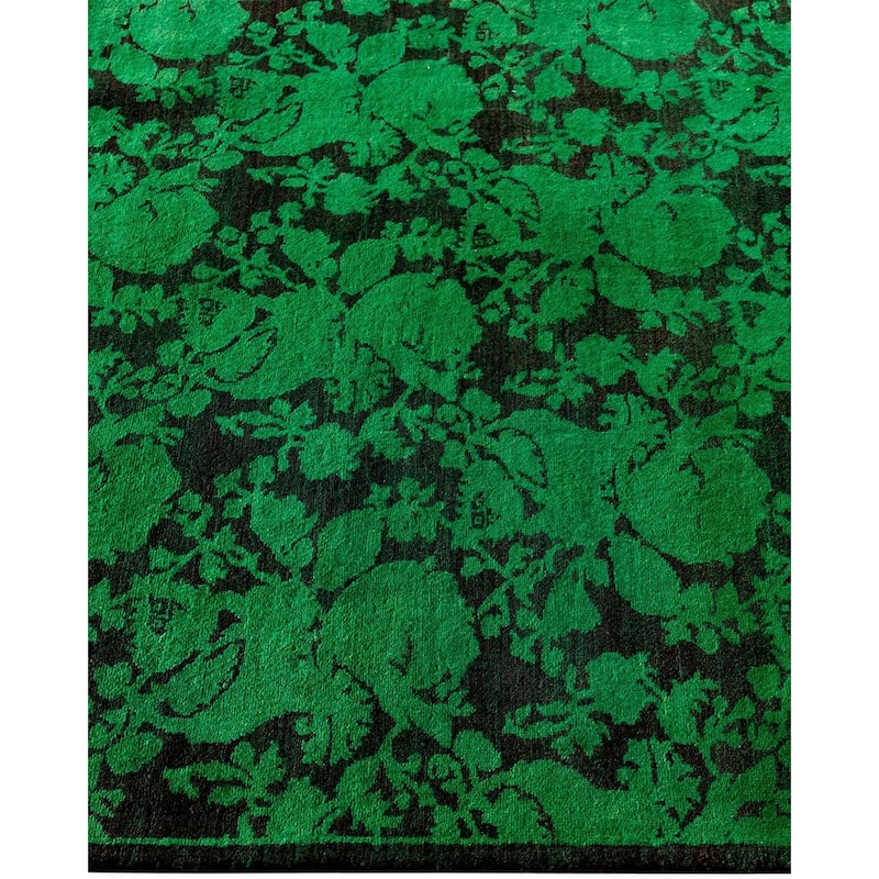 Contemporary Overdyed Wool Hand Knotted Runner - 2' 8" x 7' 9"