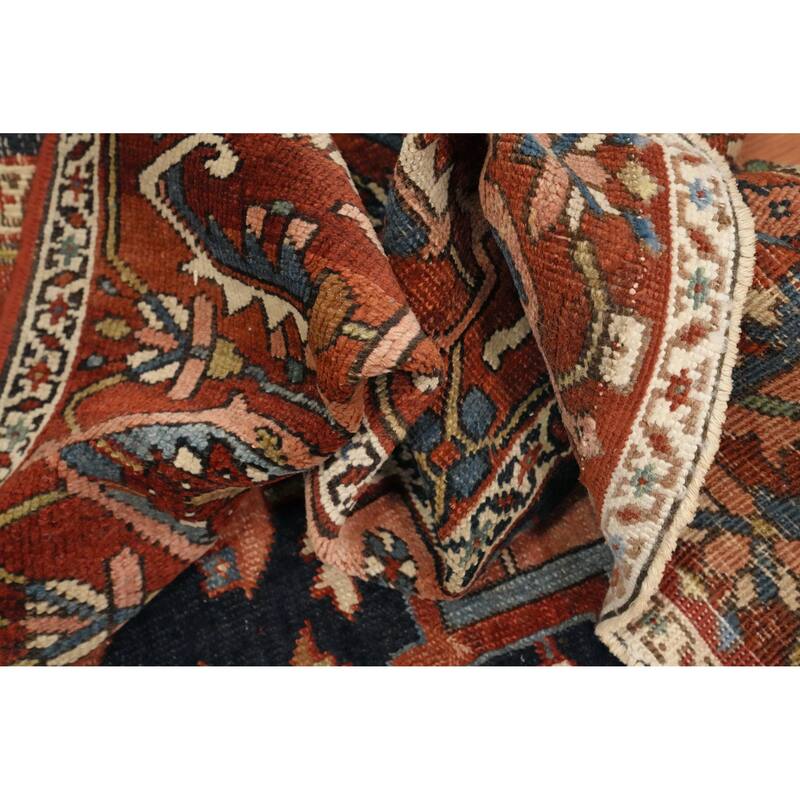 Hand Knotted Oriental 100% Wool Carpet Traditional Medallion Oranges & Rust Heriz (serapi) Area Rug - 15' 5'' X 9' 6''