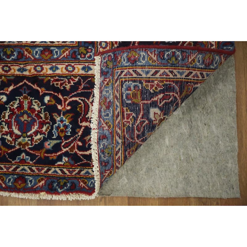 Hand Knotted Oriental 100% Wool Carpet Traditional Floral Red Kashan Area Rug - 12' 6'' X 8' 6''