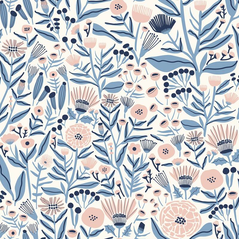 Leah Duncan Blue Marigold Forest Peel & Stick Wallpaper