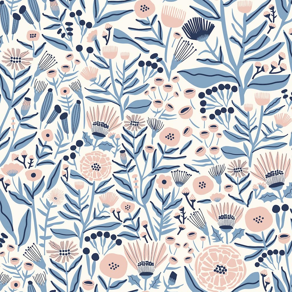 Leah Duncan Blue Marigold Forest Peel & Stick Wallpaper