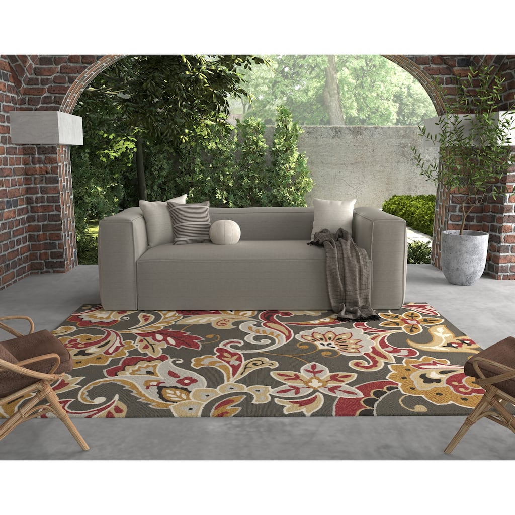 Domani Trails Boho Floral Indoor/ Outdoor Rug