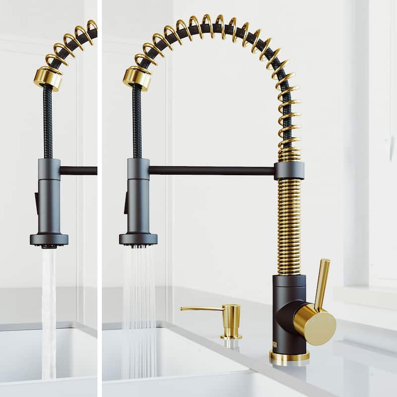 VIGO Edison 19" H Single Handle Pull-Down Sprayer Kitchen Faucet