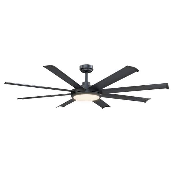 slide 2 of 5, 60" Black 8-Blade Metal LED Ceiling Fan with Remote