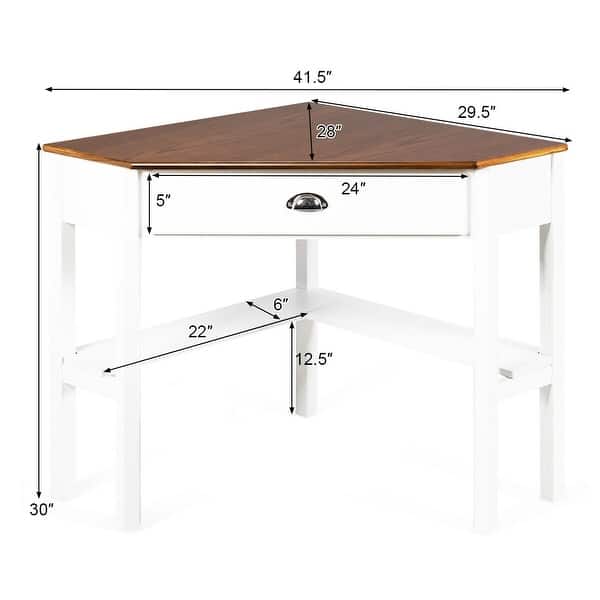 Costway Triangle Computer Desk Corner Office Desk Laptop Table w/ - Bed ...