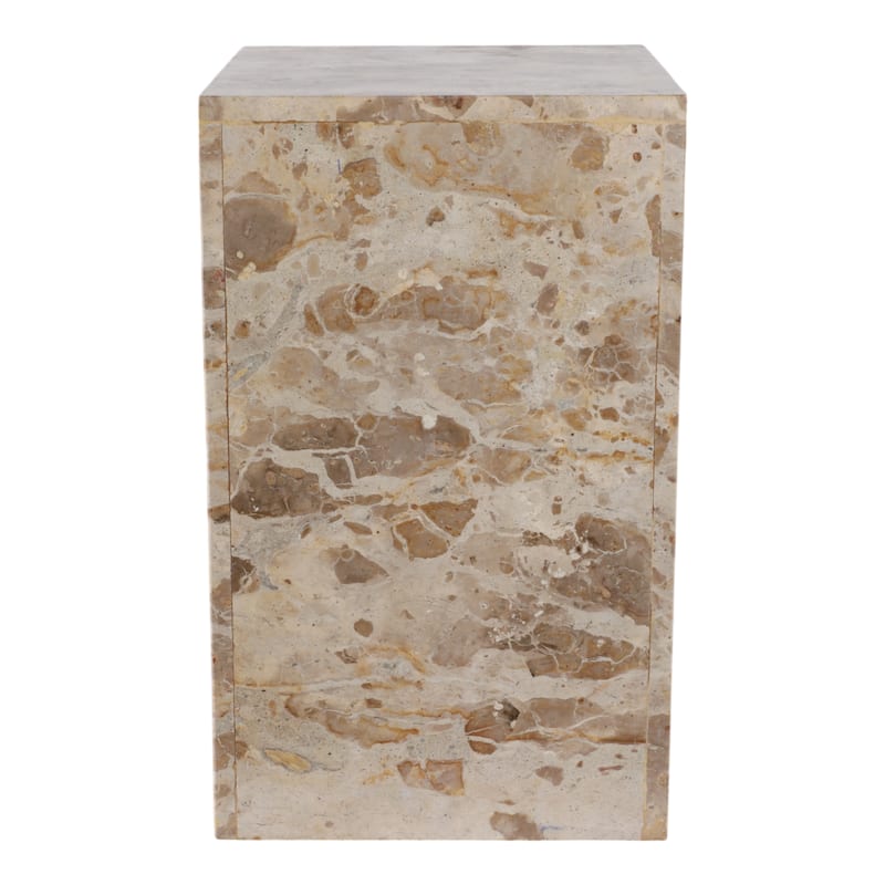 Marble Accent Table Sleek Geometric Lines and Minimalist Aesthetic - 12" x 12" x 20"