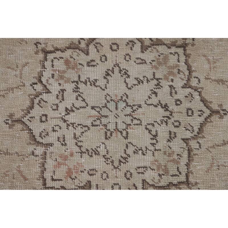 Distressed Tabriz Persian Vintage Rug Handmade Wool Carpet - 6'7"x 9'8"