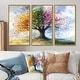 preview thumbnail 8 of 16, Designart - Pink Tree With Four Seasons - Tree of Life Canvas Wall Art Set - Traditional Framed Wall Art 3 Pieces 38 in. W x 28 in. H - Wood - Gold