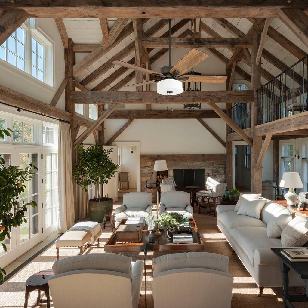 Prominence Home Snowden Farmhouse 52" Aged Bronze LED Ceiling Fan, Linen Drum Light, 3 Speed Remote