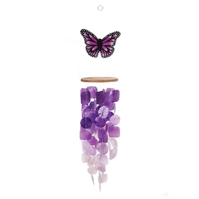 Blue Butterfly Capiz Chime