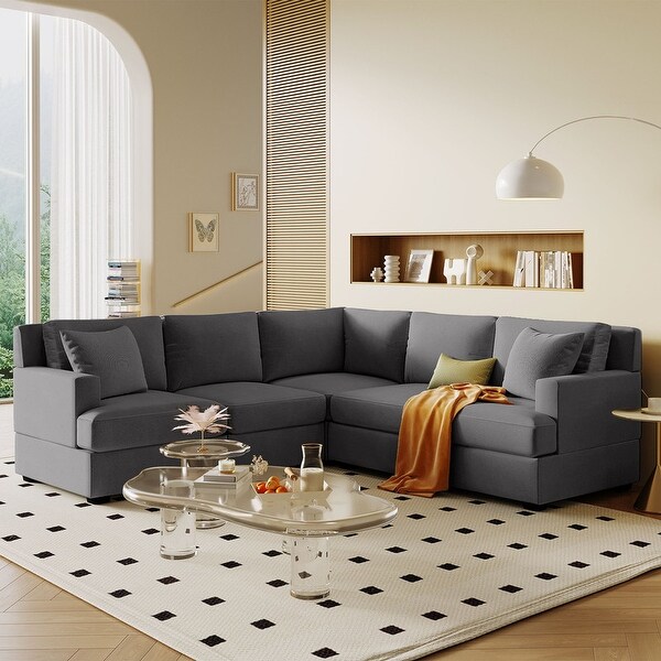 L Shaped Modular Sectional Sofa Modern Free Combination