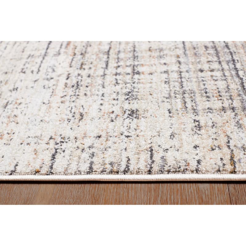 Terra by Obeetee Umbria Grid Gray Rug