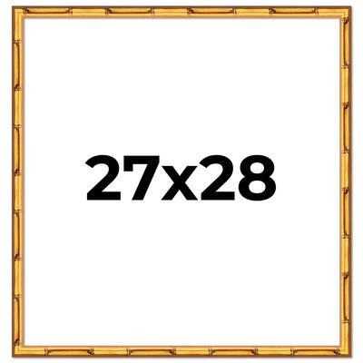 27x28 Frame Gold Bamboo Picture Frame Modern Photo Frame Includes UV Acrylic Shatter Guard Front Acid Free Foam Backing Board