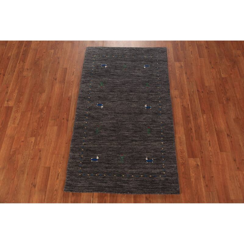 Tribal Gabbeh Oriental Foyer Rug Handmade Wool Carpet - 2'8"x 4'9"