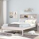 preview thumbnail 3 of 28, Platform Bed with Storage Headboard,Sockets and USB Ports Antique White - Full