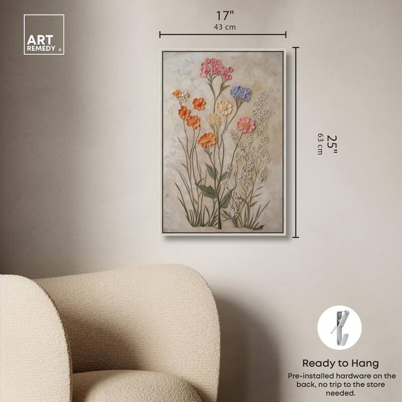 Sculpted Flora Frieze IV Canvas by Art Remedy