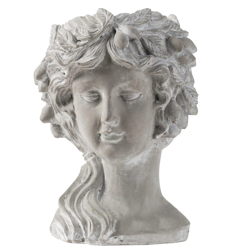 8" x 9" x 11.5"Cement Bust Wall Planter