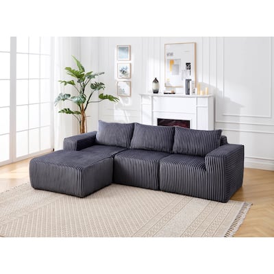 L-Shaped Cloud Sofa, Deep Seat Modular, Plush Minimalist, No Assembly