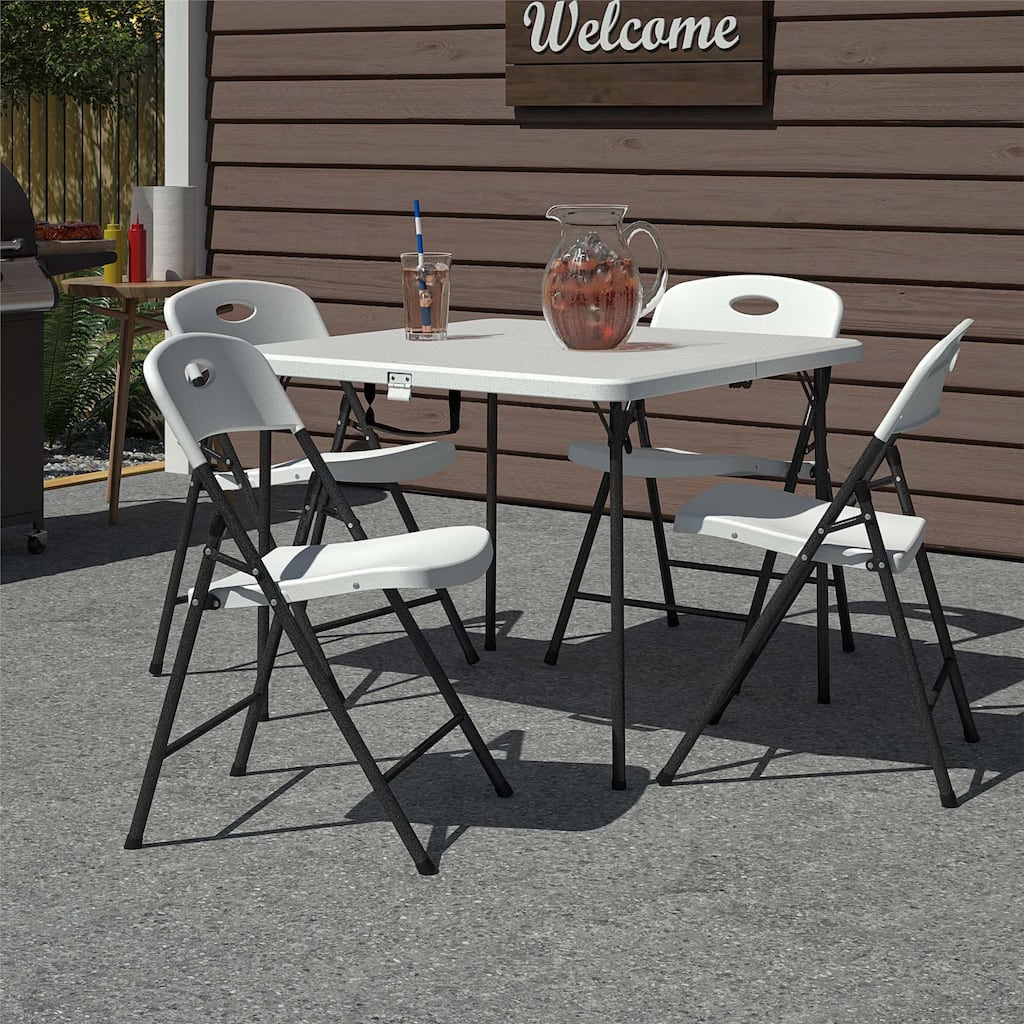 COSCO XL 5-Piece Folding Indoor/Outdoor 36" Resin Table and Chair Set