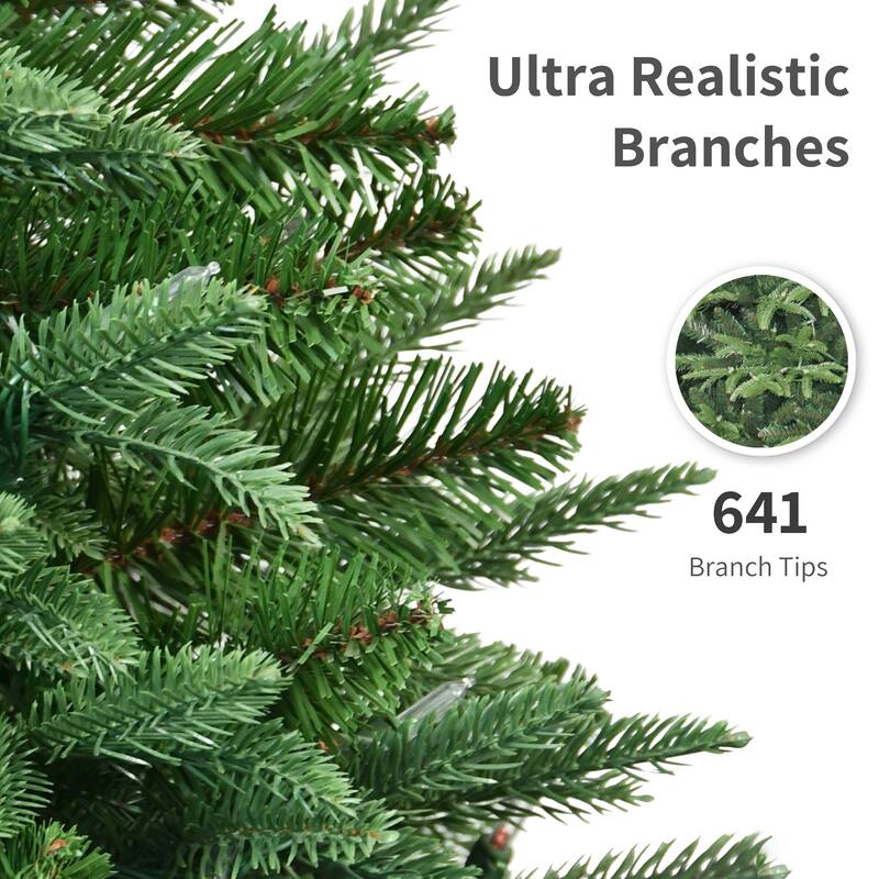 Puleo International 40" Pre-Lit Fraser Fir Potted Tree with 100 Multi-Color LED Lights