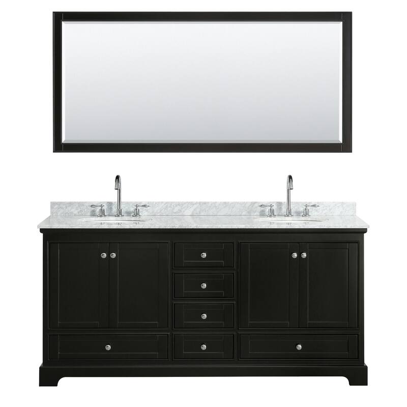 Wyndham Collection Deborah 72" Free Standing Double Vanity Set with