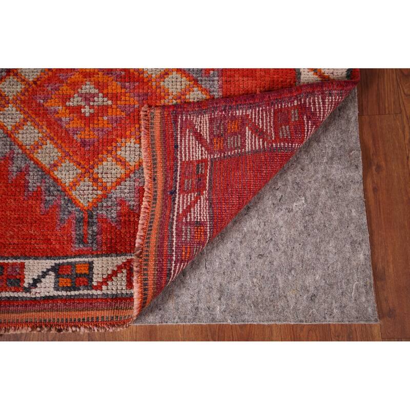Oushak Turkish Vintage Runner Rug Hand-Knotted Tribal Wool Carpet - 3'4"x 11'10"