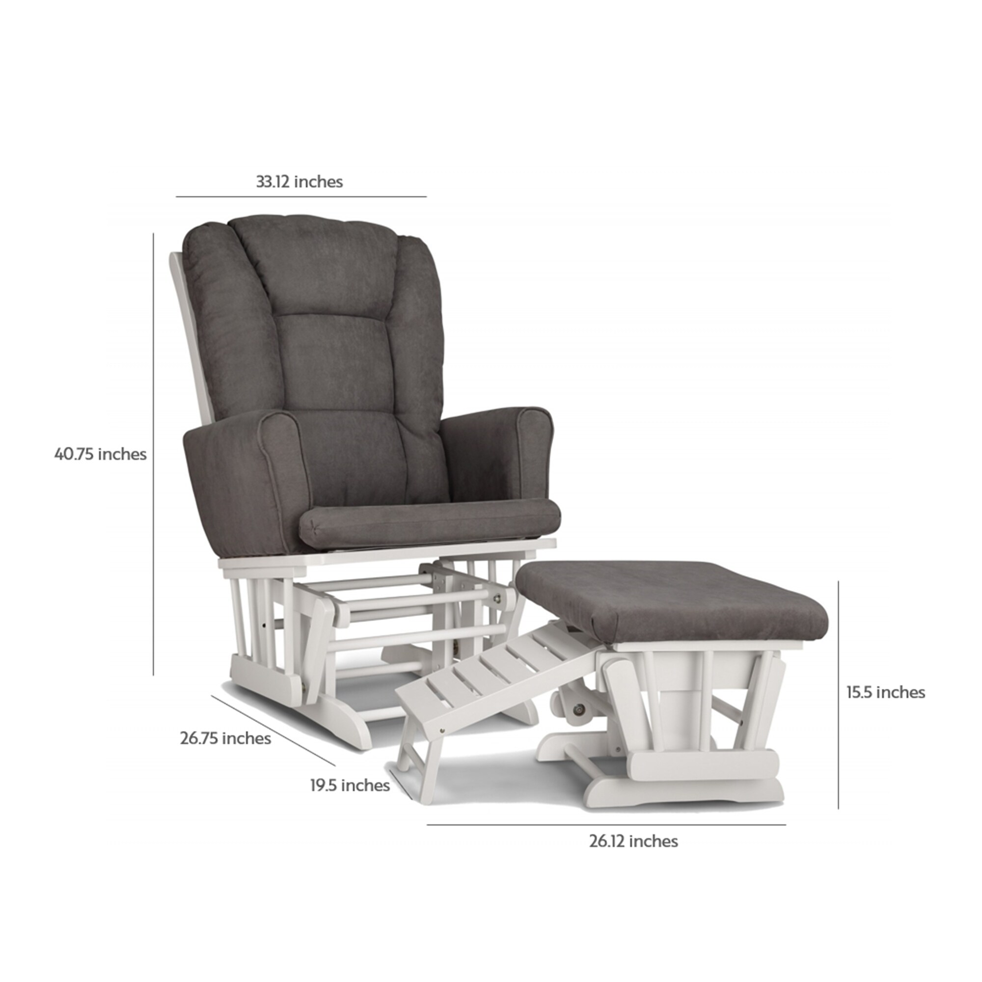 Graco Sterling Semi Upholstered Glider and Nursing Ottoman