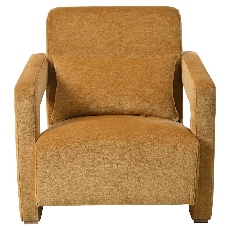 Christopher Knight Home - Mirod Sleek Accent Chair with Right-Angle Armrests and Ergonomic Lumbar Support