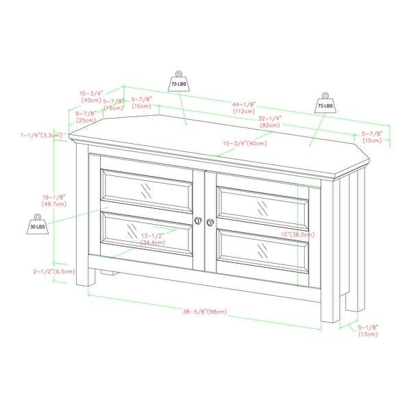 Copper Grove Bow Valley 44-inch Corner TV Stand
