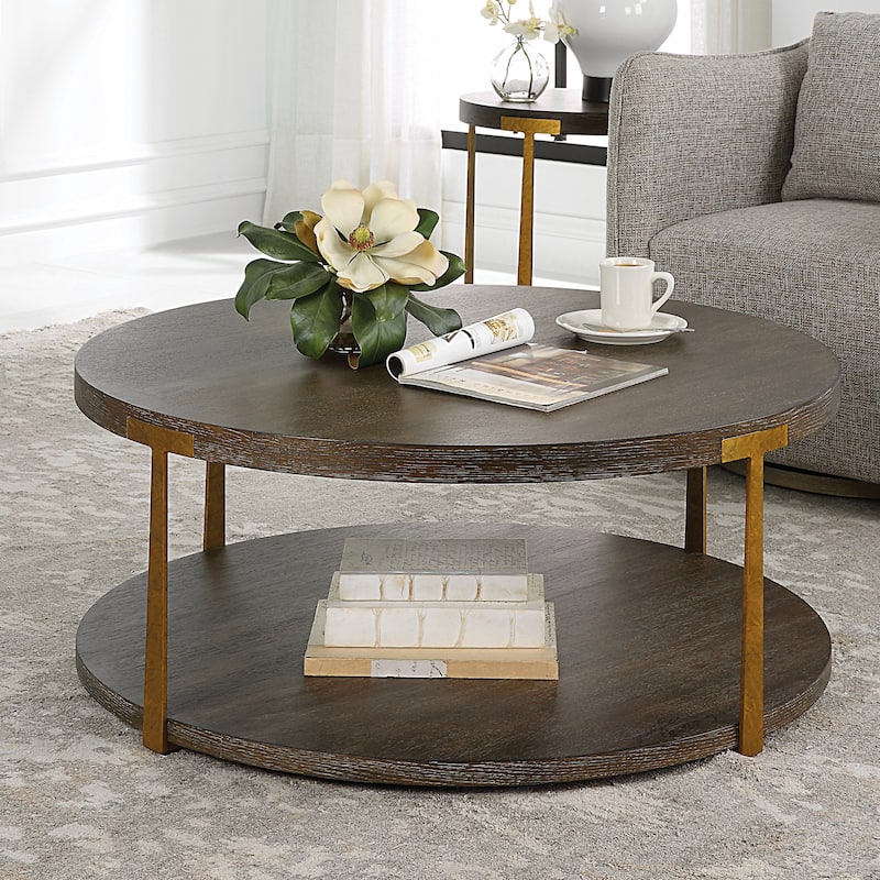 Uttermost 25555 Palisade 40" Wide Diameter MDF, Metal, and Veneer