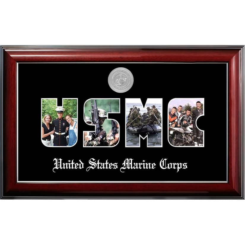 Patriot Frames Marine Collage Photo Classic Frame with Silver Medallion