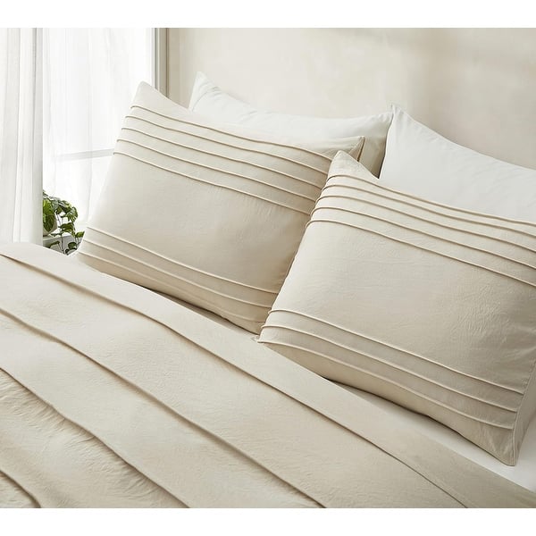 Beige Duvet Cover King Size,3PCS Soft and Breathable Bedding Set On
