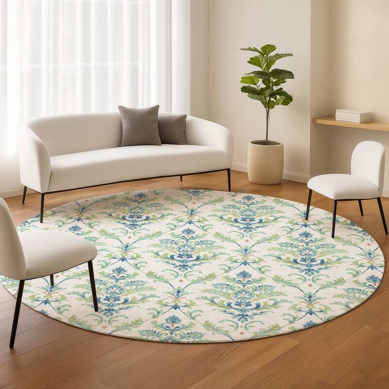 Machine Washable Indoor/ Outdoor Traditional Marrakesh Chantille Rug