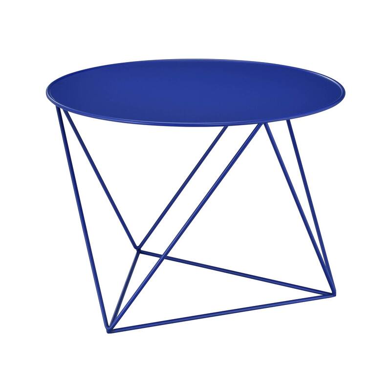 ACME Epidia Round Accent Table in Blue