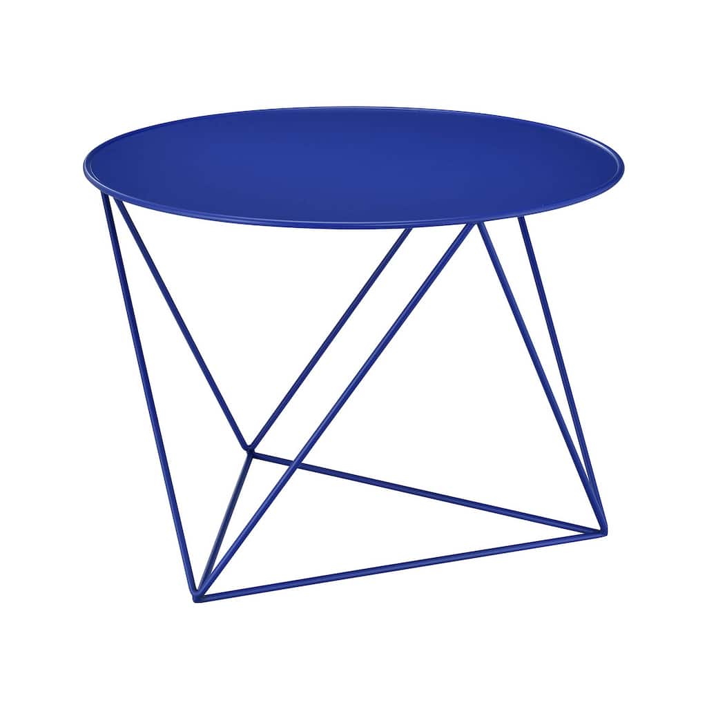 ACME Epidia Round Accent Table in Blue
