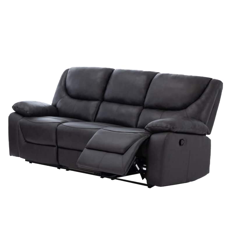 Contemporary Top Grain Leather Upholstered Reclining Sofa