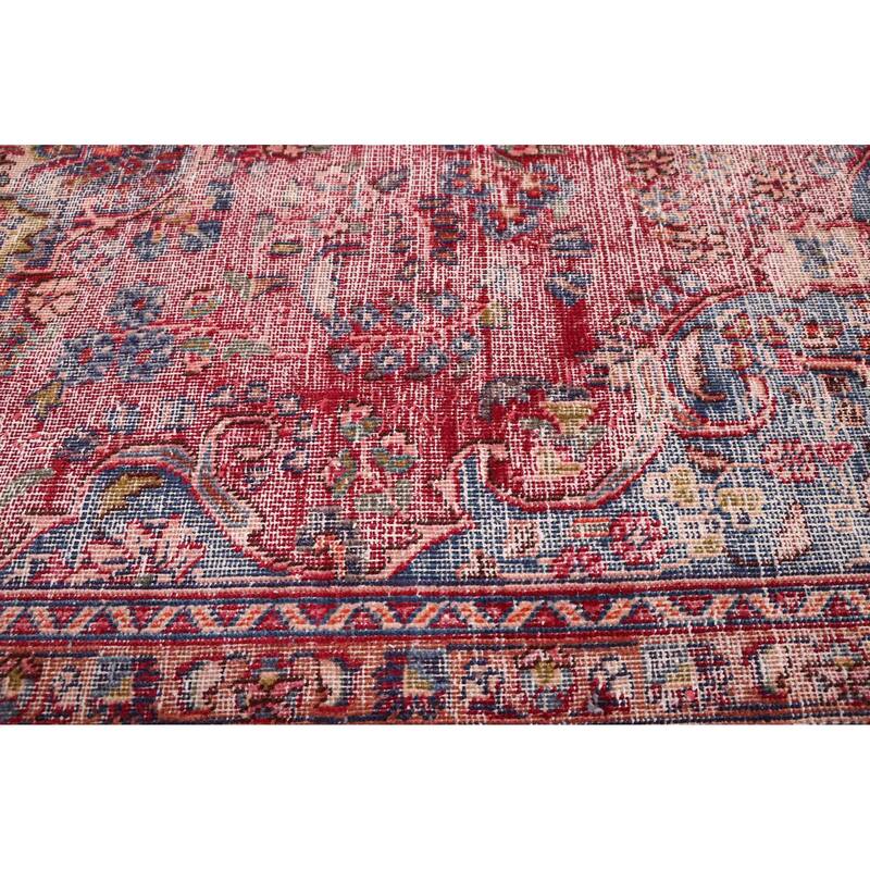 ECARPETGALLERY Hand-knotted Antalya Vintage Dark Red Wool Rug - 6'4 x 9'8
