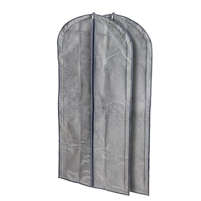 Household Essentials Hanging Zippered Garment Storage Bag with Clear Vision Front - 24.0"L x 3.0"W x 56.0"H