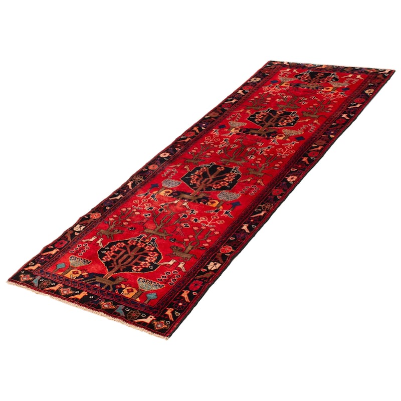 ECARPETGALLERY Hand-knotted Anadol Red Wool Rug - 3'5 x 9'9