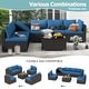 preview thumbnail 45 of 62, EROMMY 6/7 Piece Modular Outdoor Rattan Sofa Set, All-Weather Wicker Patio Furniture with Storage Table, Cushions & Pillows