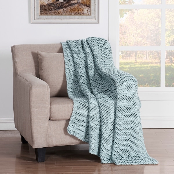 Five Queens Court Leon Chunky Knitted Luxury Throw. Opens flyout.