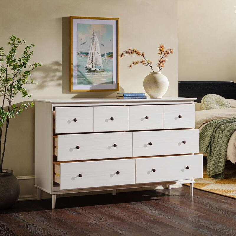 Walker Edison Bullrushes 6-Drawer Solid Wood Dresser