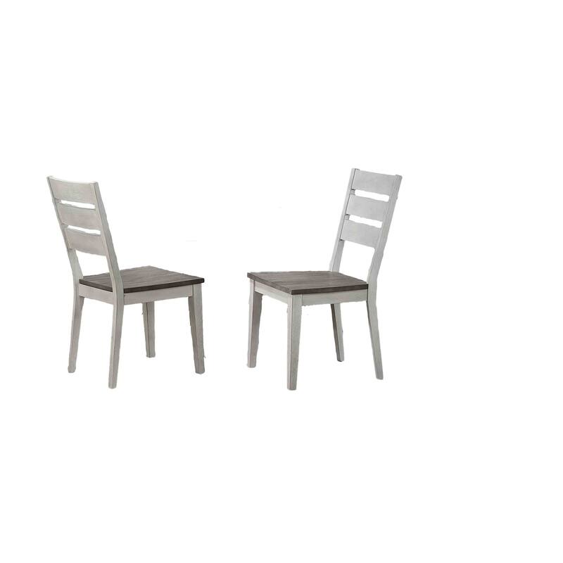 Loft Ash & Stormy White Contemporary Ladderback 7-Piece Dining Set