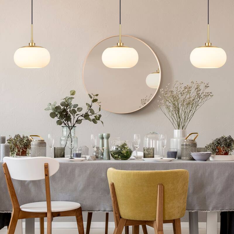 KAWOTI 1-Light Adjustable Glass Pendant