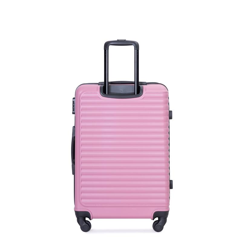 3 Piece ABS Hardside Luggage Sets Spinner Wheels Suitcase with Two Hooks and TSA Lock & Telescoping Handle