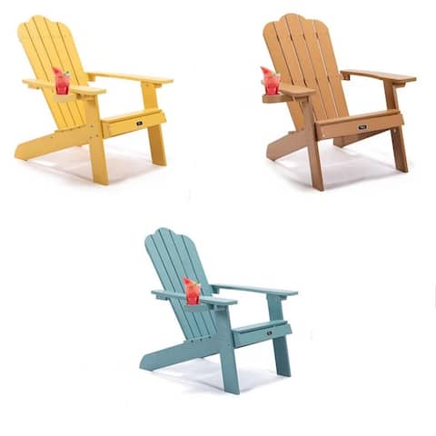 Adirondack Chair Backyard Furniture Painted Seating with Cup