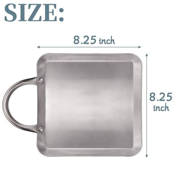 Stainless Steel Comal Griddle Pan with Handle, Fry Pan Perfect Comal