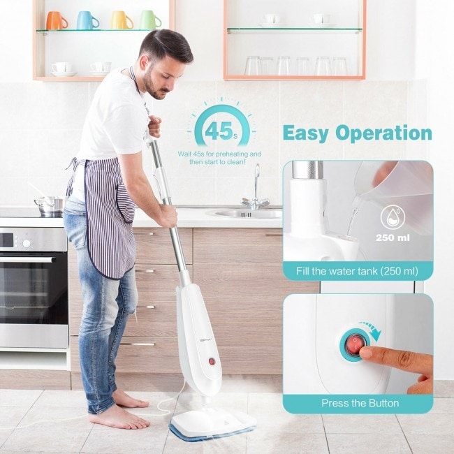 Bissell Commercial BGST1566 12 1/2 PowerSteamer Steam Mop with 3 Washable  Mop Pads