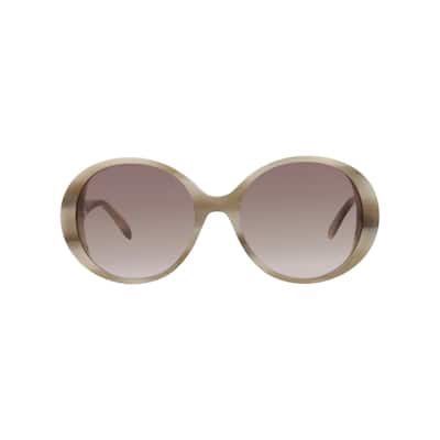 Alexander McQueen Round-Frame Acetate Sunglasses - Ivory Ivory Brown - NS